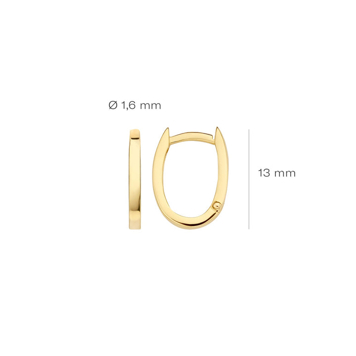 Blush 14ct Solid Gold Oval Hoop Earrings - MococoBlush7223YGO8720088124253Earrings
