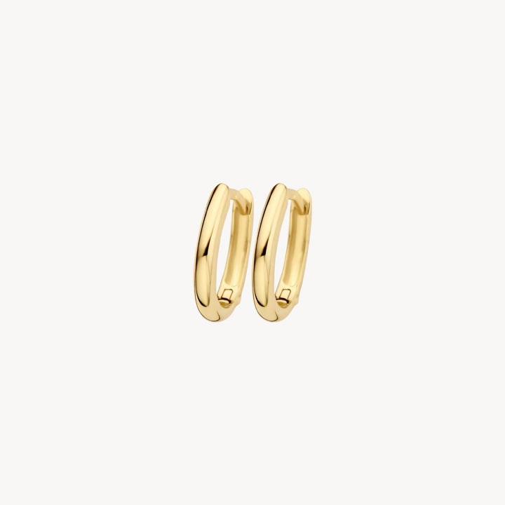 Blush 14ct Solid Gold Oval Huggie Hoop Earrings - MococoBlush7224YGOEarrings