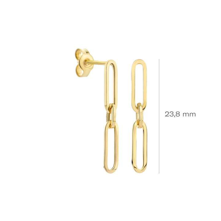 Blush 14ct Solid Gold Oval Link Drop Earrings - MococoBlush7275YGO8720088137567Earrings