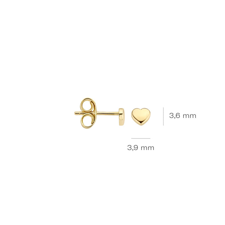 Blush 14ct Solid Gold Polished Heart Stud Earrings - MococoBlush7245YGO8720088127667Earrings
