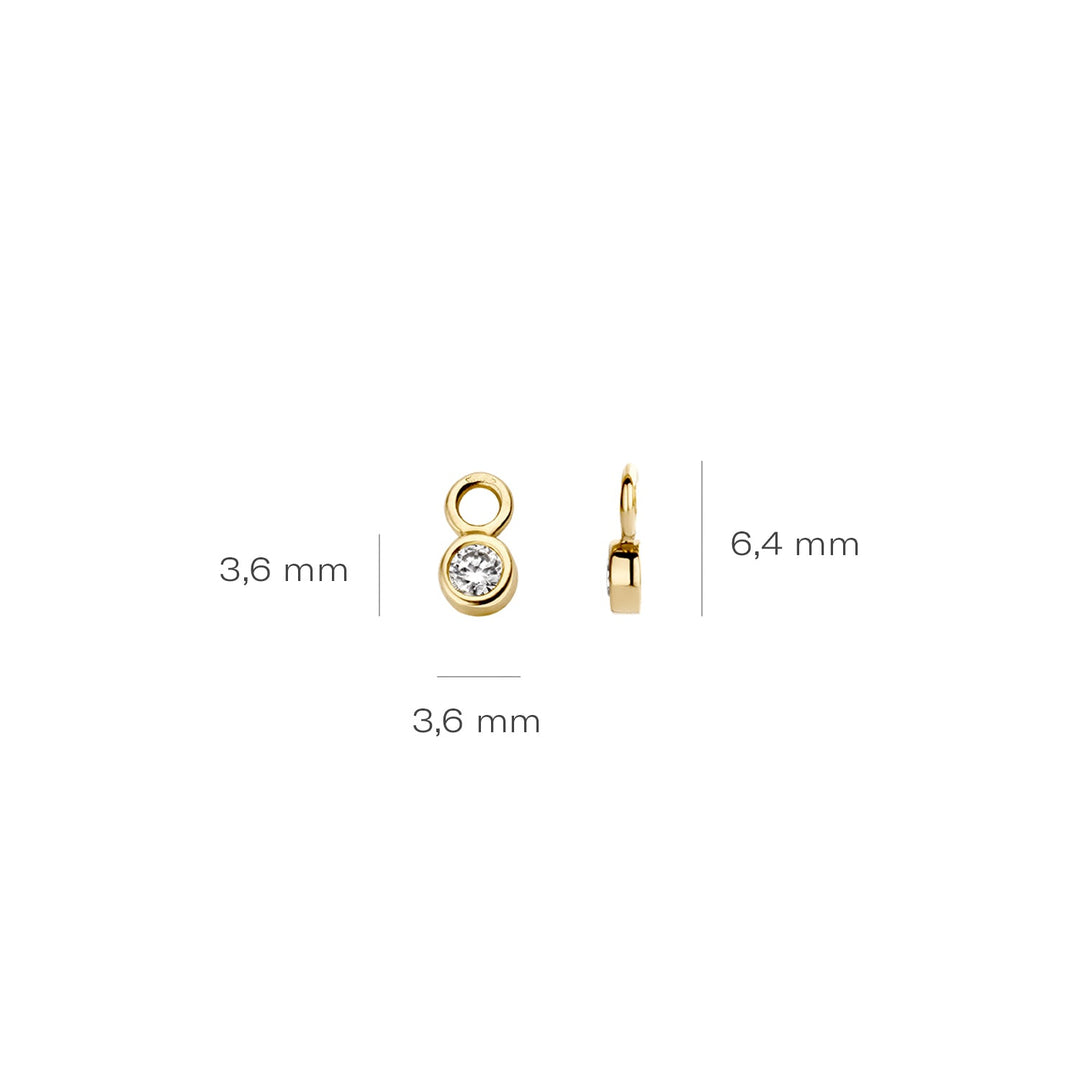 Blush 14ct Solid Gold Round Zirconia Earring Charms - MococoBlush9058YZI8720088127902Earrings