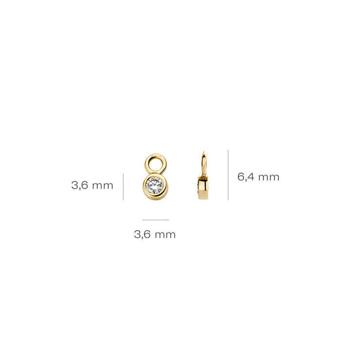 Blush 14ct Solid Gold Round Zirconia Earring Charms - MococoBlush9058YZI8720088127902Earrings