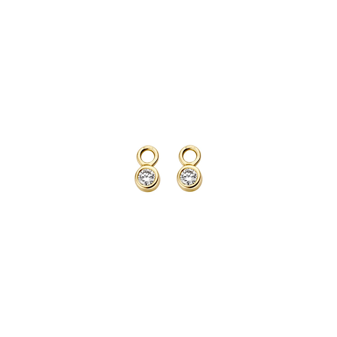 Blush 14ct Solid Gold Round Zirconia Earring Charms - MococoBlush9058YZI8720088127902Earrings