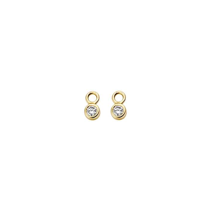Blush 14ct Solid Gold Round Zirconia Earring Charms - MococoBlush9058YZI8720088127902Earrings
