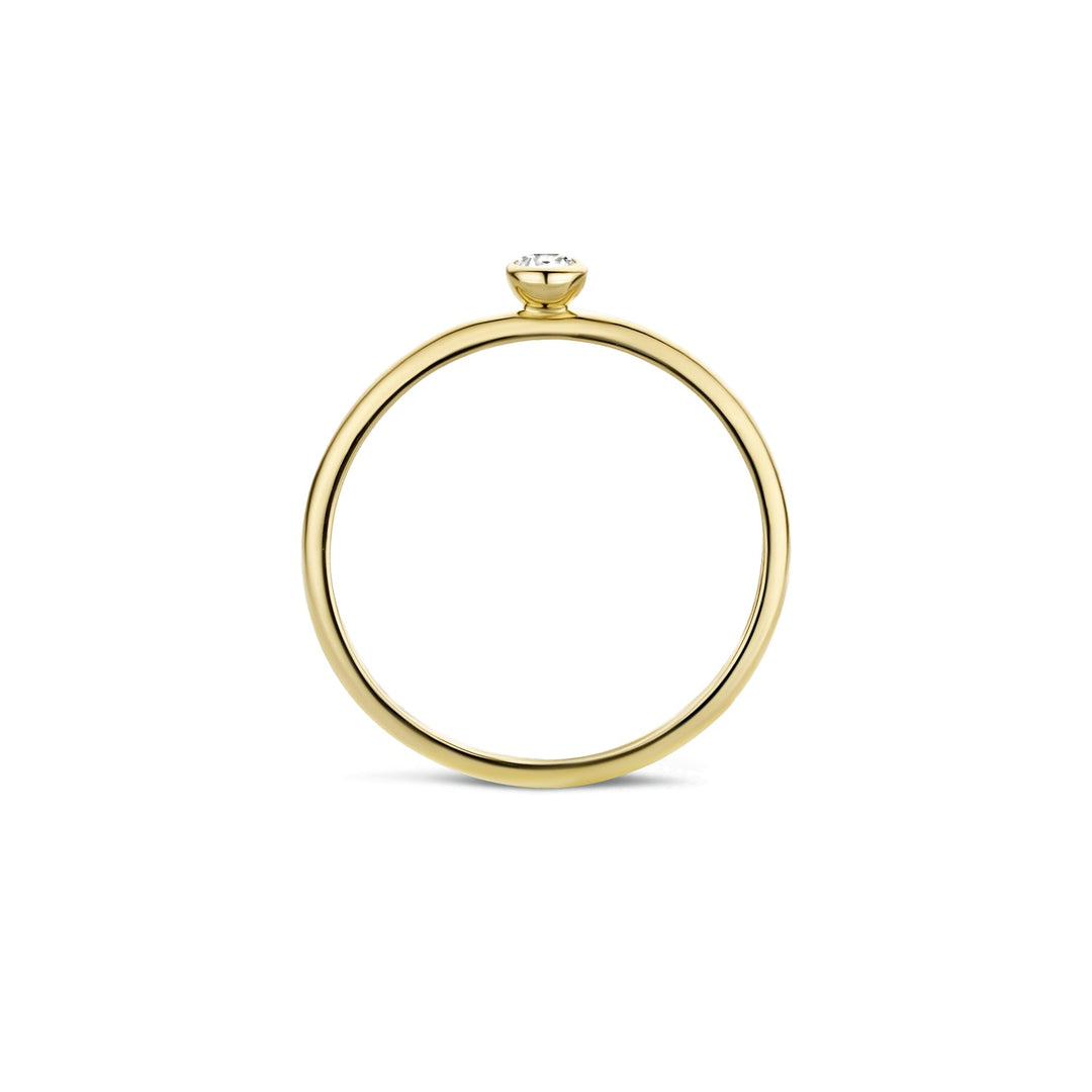 Blush 14ct Solid Gold Round Zirconia Ring - MococoBlush1198YZI/46/WEBRings