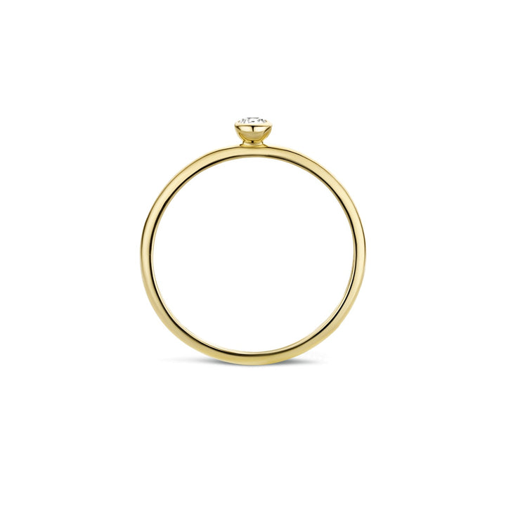 Blush 14ct Solid Gold Round Zirconia Ring - MococoBlush1198YZI/46/WEBRings