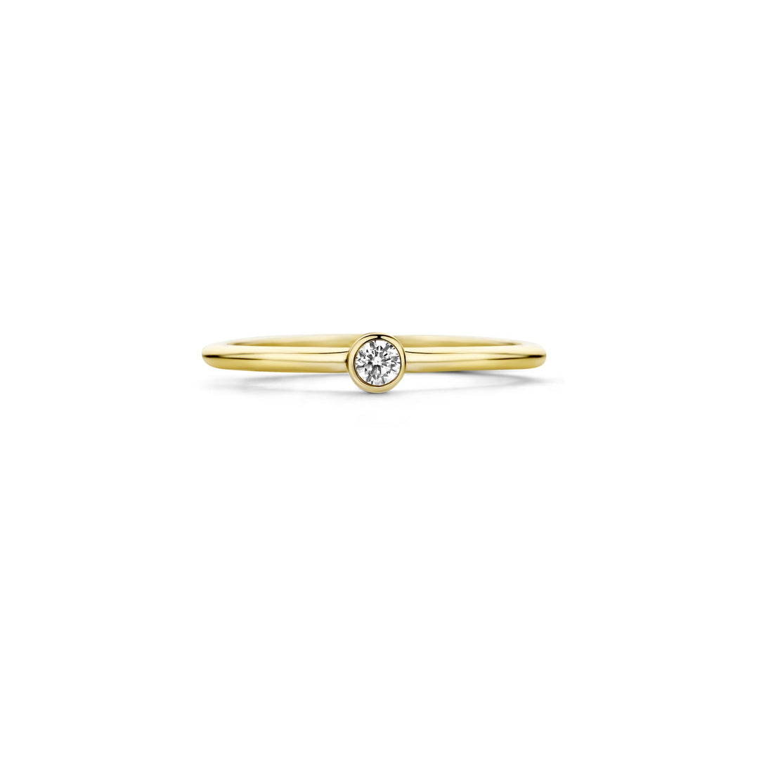 Blush 14ct Solid Gold Round Zirconia Ring - MococoBlush1198YZI/46/WEBRings