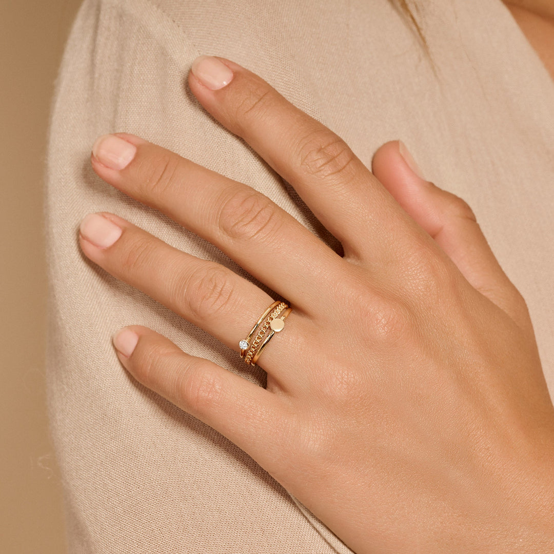 Blush 14ct Solid Gold Round Zirconia Ring - MococoBlush1198YZI/46/WEBRings