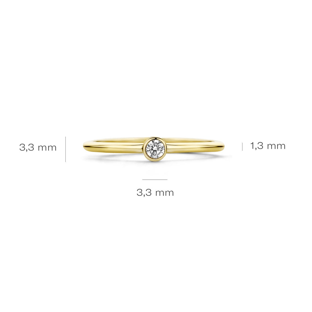 Blush 14ct Solid Gold Round Zirconia Ring - MococoBlush1198YZI/46/WEBRings