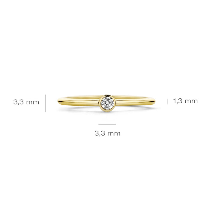 Blush 14ct Solid Gold Round Zirconia Ring - MococoBlush1198YZI/46/WEBRings