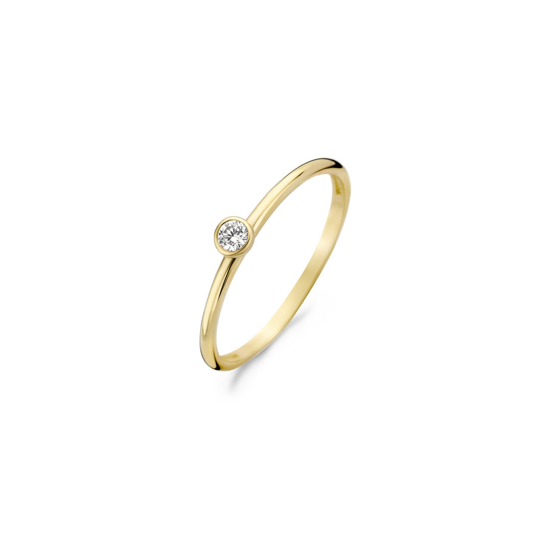 Blush 14ct Solid Gold Round Zirconia Ring - MococoBlush1198YZI/46/WEBRings