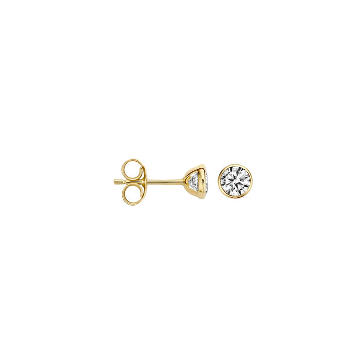 Blush 14ct Solid Gold Round Zirconia Stud Earrings - MococoBlush7257YZI8720088127841Earrings