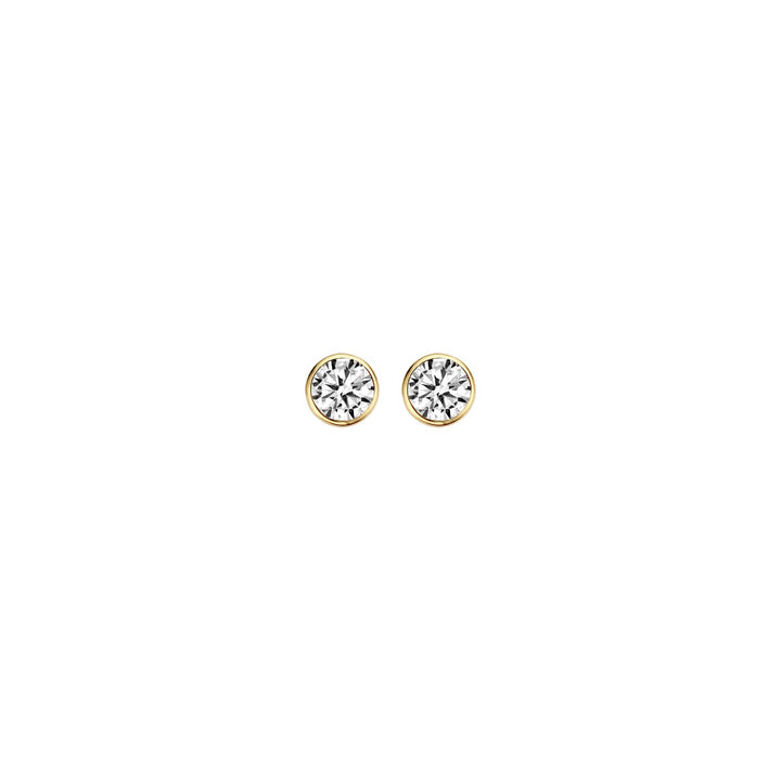 Blush 14ct Solid Gold Round Zirconia Stud Earrings - MococoBlush7257YZI8720088127841Earrings