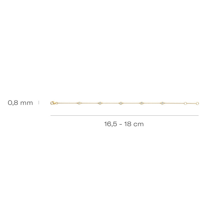 Blush 14ct Solid Gold Shimmering Zirconia Bracelet - MococoBlush2237YZI8720088131664Bracelets