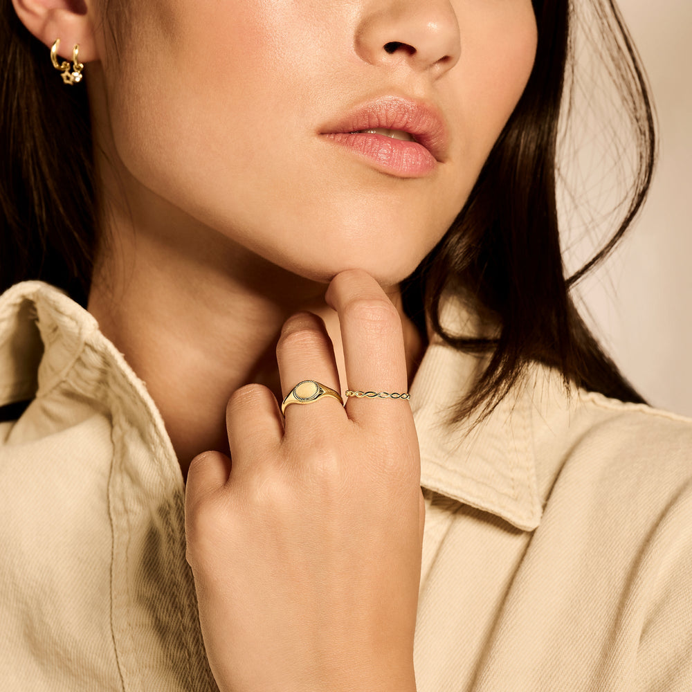 Blush 14ct Solid Gold Signet Ring - MococoBlush1206YGO/54/WEB8720088127001Rings