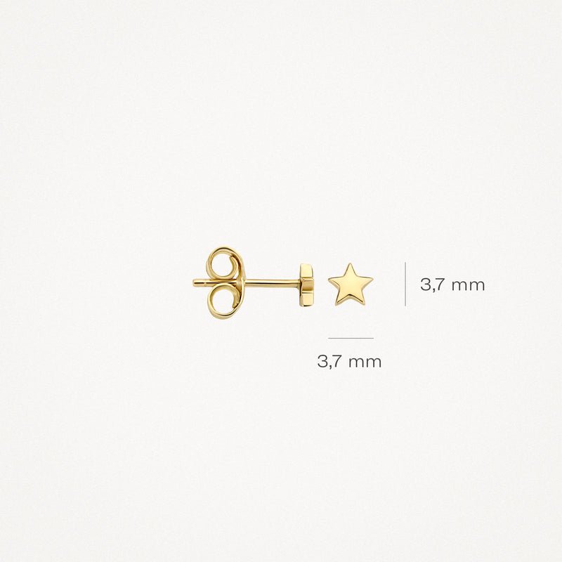 Blush 14ct Solid Gold Star Stud Earrings - MococoBlush7247YGOEarrings