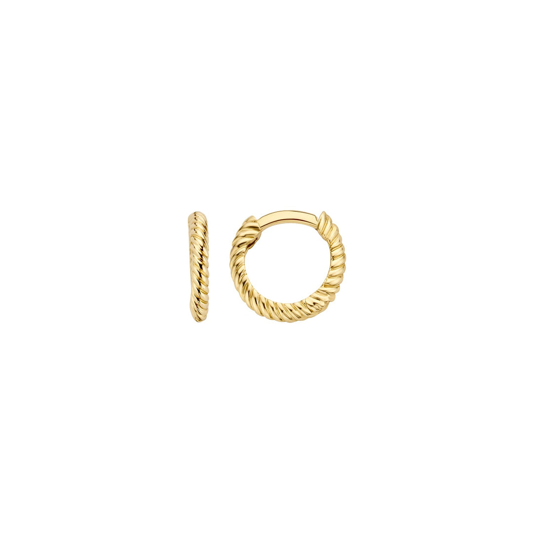 Blush 14ct Solid Gold Twist Hoop Earrings - MococoBlush7231YGOEarrings