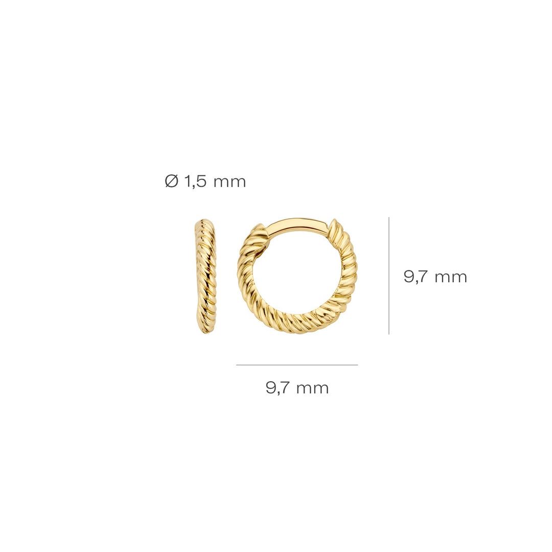 Blush 14ct Solid Gold Twist Hoop Earrings - MococoBlush7231YGOEarrings