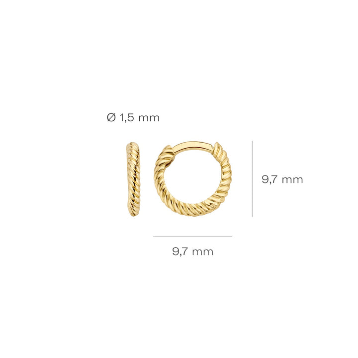 Blush 14ct Solid Gold Twist Hoop Earrings - MococoBlush7231YGOEarrings