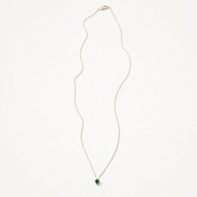 Blush 14ct Solid Gold With Emerald Pendant Necklace - MococoBlush3200YEMNecklaces
