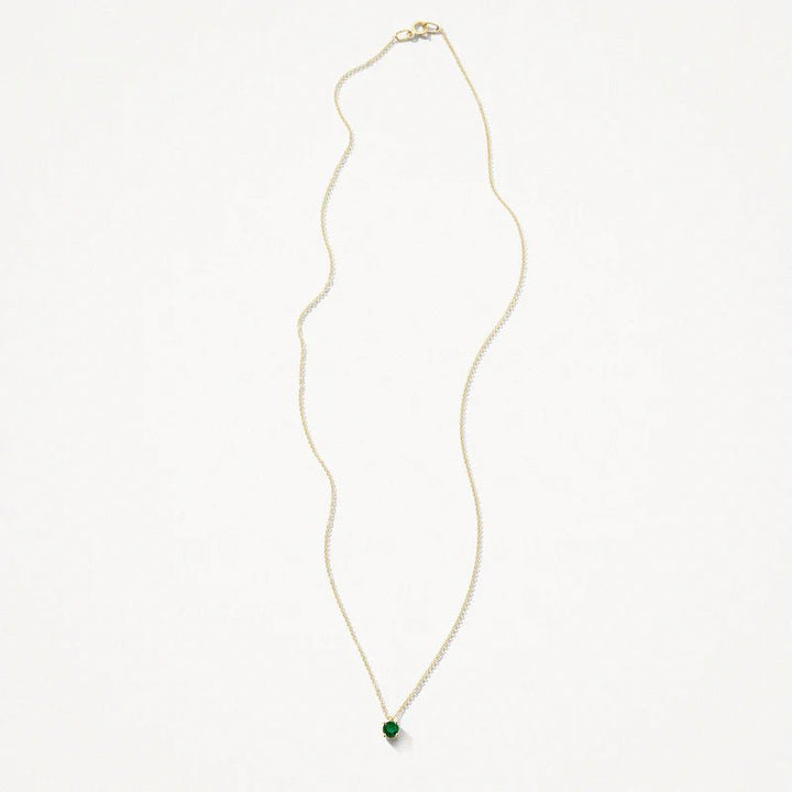 Blush 14ct Solid Gold With Emerald Pendant Necklace - MococoBlush3200YEMNecklaces
