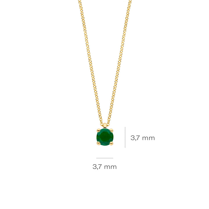 Blush 14ct Solid Gold With Emerald Pendant Necklace - MococoBlush3200YEMNecklaces