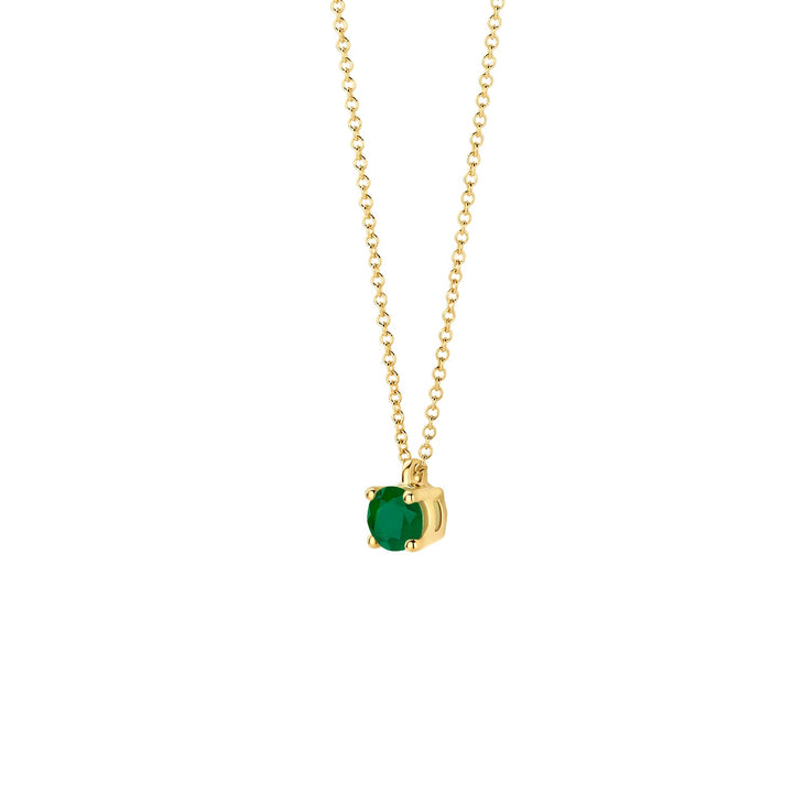 Blush 14ct Solid Gold With Emerald Pendant Necklace - MococoBlush3200YEMNecklaces