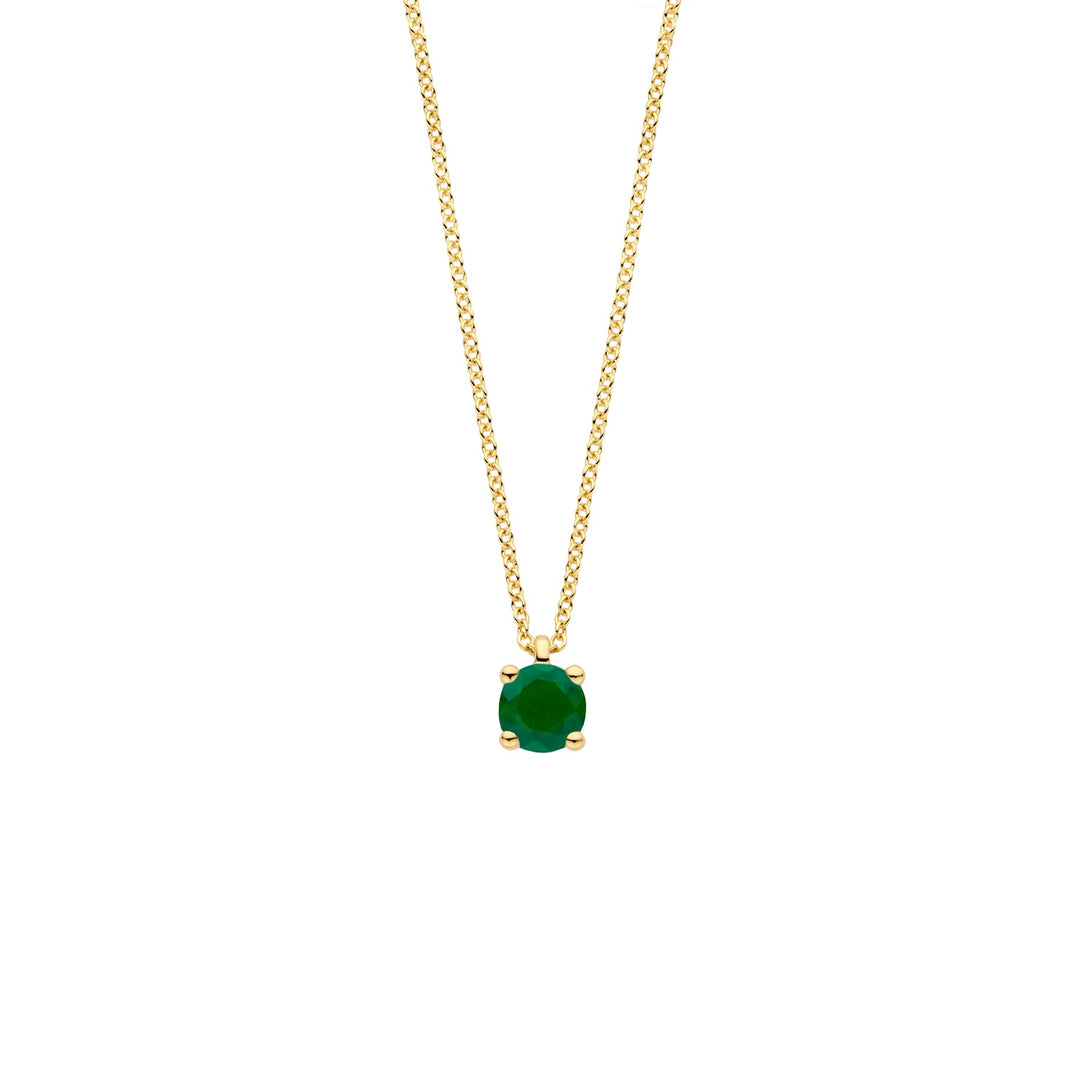 Blush 14ct Solid Gold With Emerald Pendant Necklace - MococoBlush3200YEMNecklaces