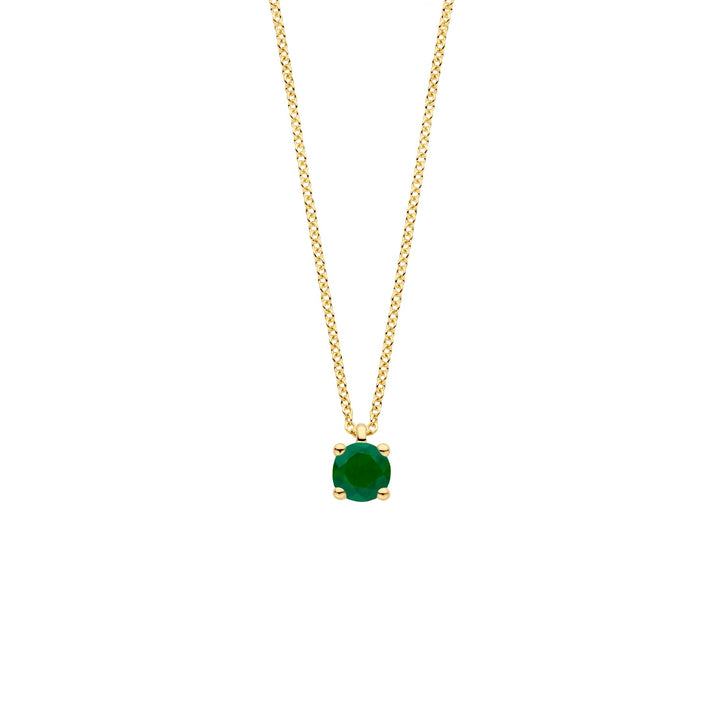 Blush 14ct Solid Gold With Emerald Pendant Necklace - MococoBlush3200YEMNecklaces