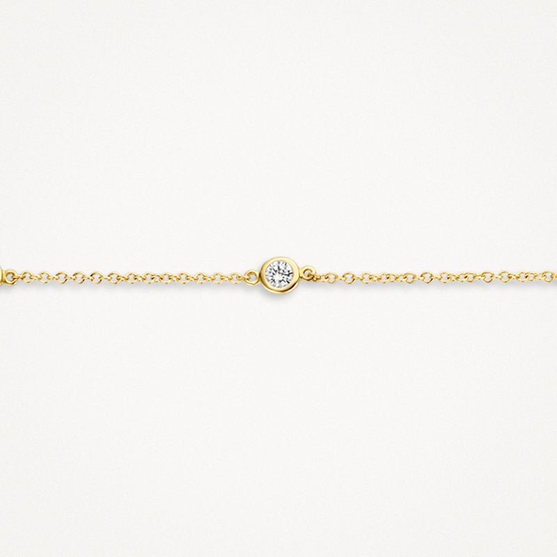 Blush 14ct Solid Gold Zirconia Bezel Set Chain Bracelet - MococoBlush2187YZIBracelets