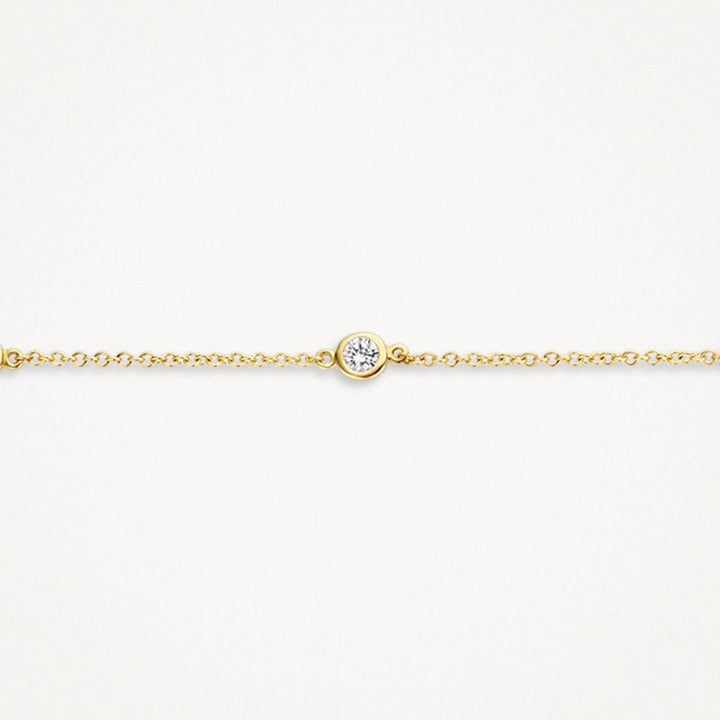Blush 14ct Solid Gold Zirconia Bezel Set Chain Bracelet - MococoBlush2187YZIBracelets