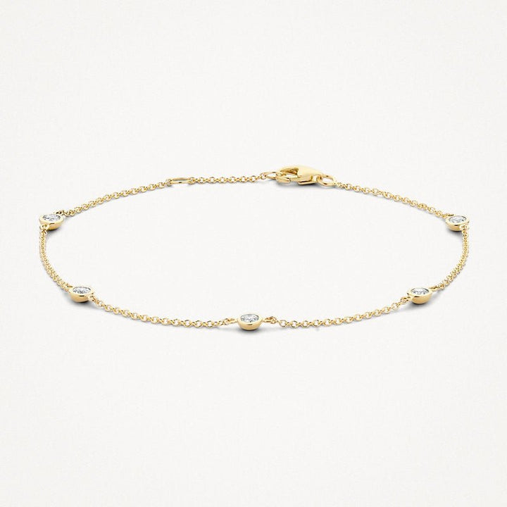 Blush 14ct Solid Gold Zirconia Bezel Set Chain Bracelet - MococoBlush2187YZIBracelets