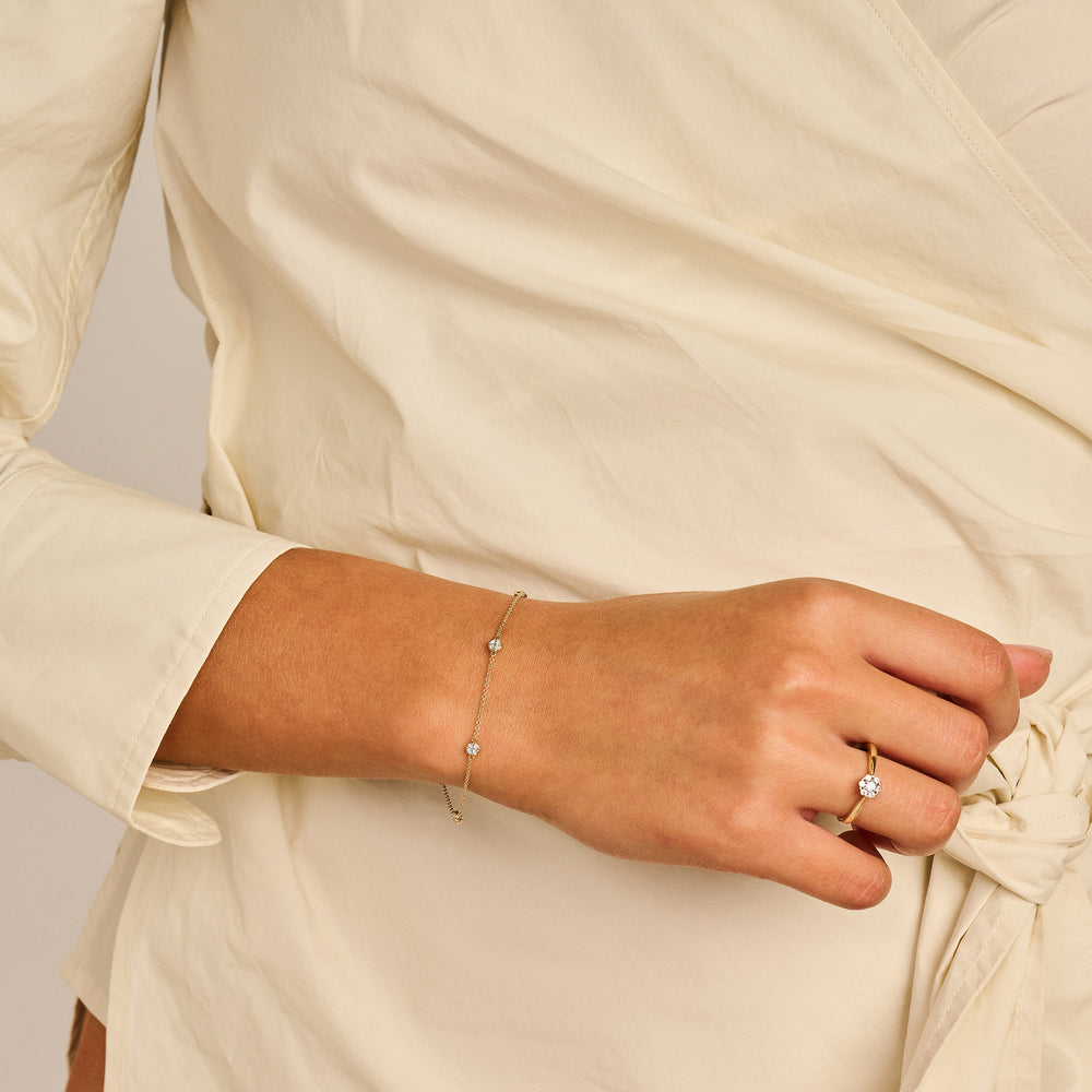 Blush 14ct Solid Gold Zirconia Bracelet - MococoBlush2213YZIBracelets