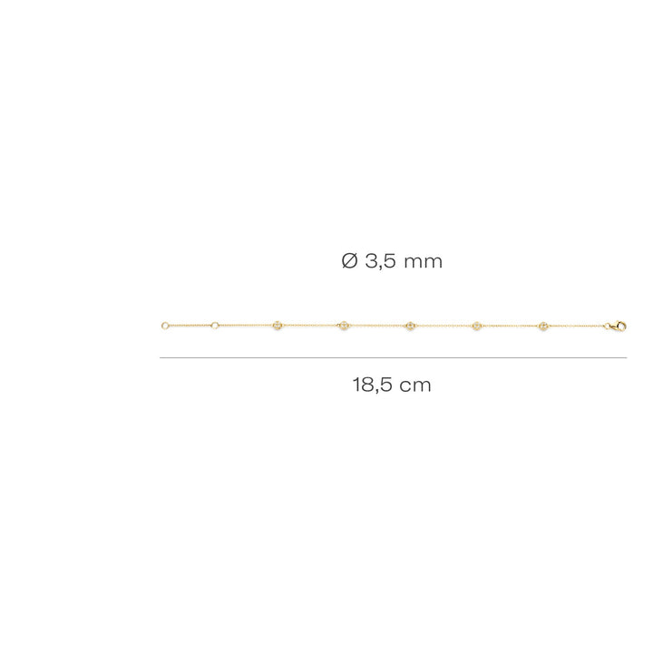 Blush 14ct Solid Gold Zirconia Bracelet - MococoBlush2213YZIBracelets