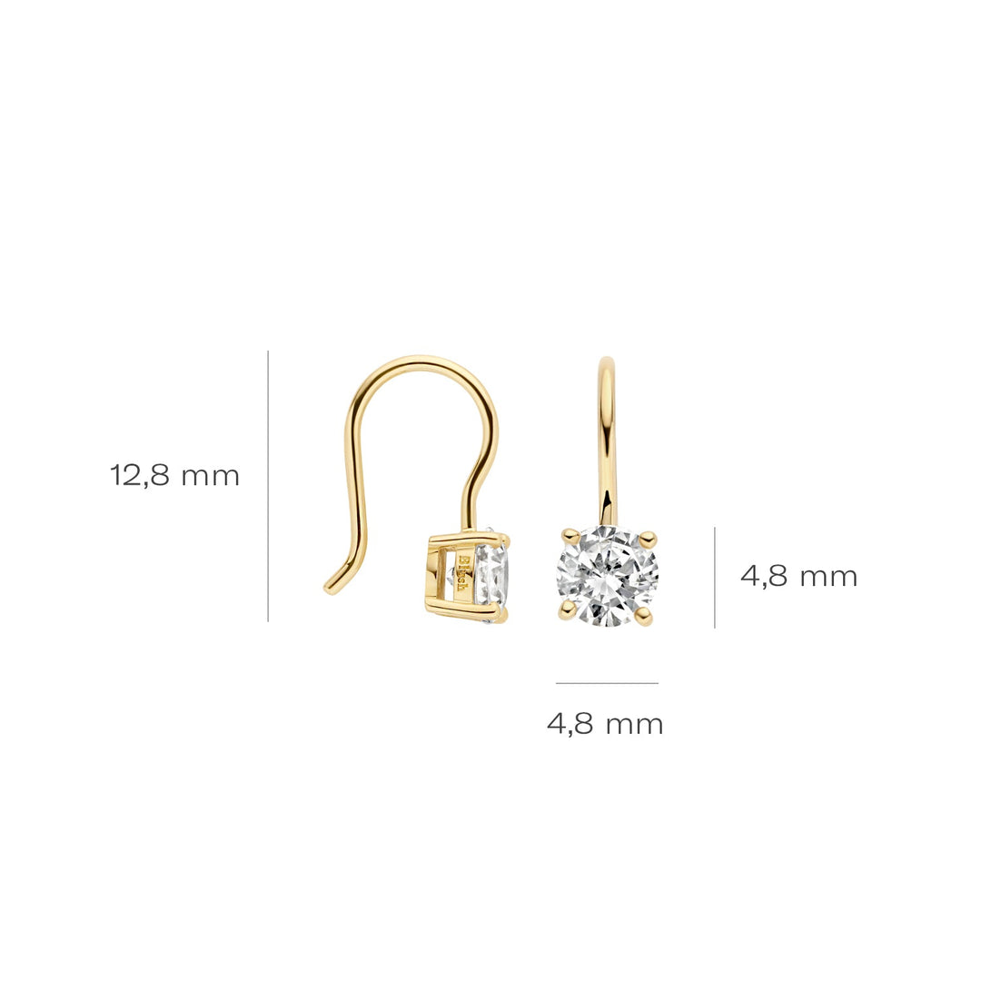 Blush 14ct Solid Gold Zirconia Drop Earrings - MococoBlush7296YZI8720088135235Earrings