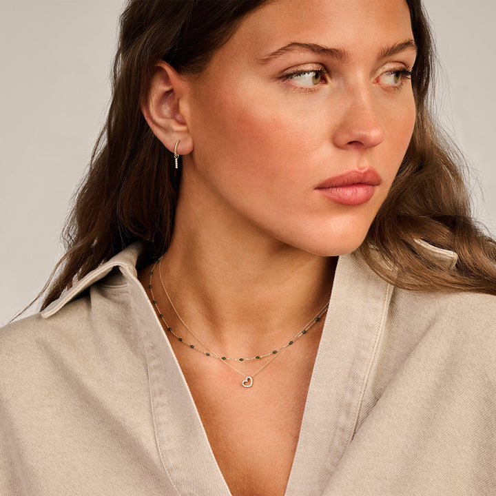 Blush 14ct Solid Gold Zirconia Heart Necklace - MococoBlush3072YZI8720088132043Necklaces