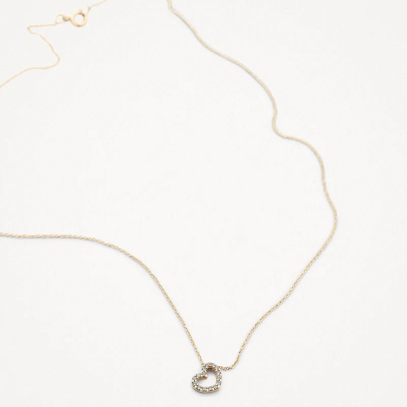 Blush 14ct Solid Gold Zirconia Heart Necklace - MococoBlush3072YZI8720088132043Necklaces