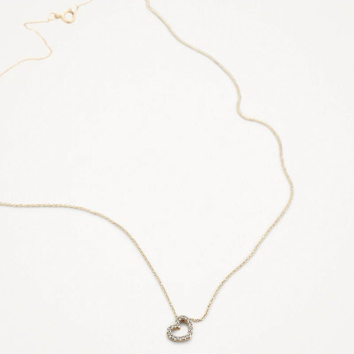 Blush 14ct Solid Gold Zirconia Heart Necklace - MococoBlush3072YZI8720088132043Necklaces