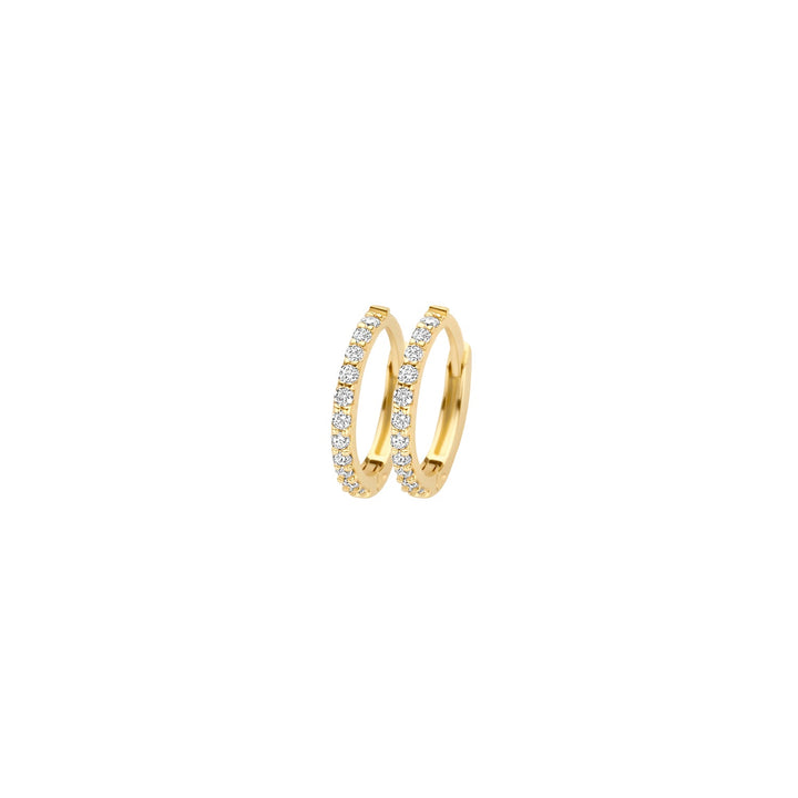 Blush 14ct Solid Gold Zirconia Huggie Hoop Earrings - MococoBlush7269YZI8720053901926Earrings