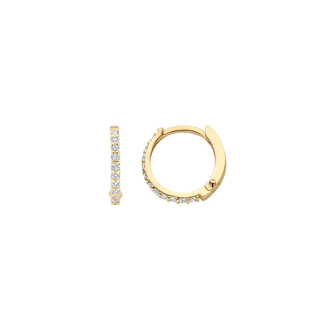 Blush 14ct Solid Gold Zirconia Huggie Hoop Earrings - MococoBlush7269YZI8720053901926Earrings