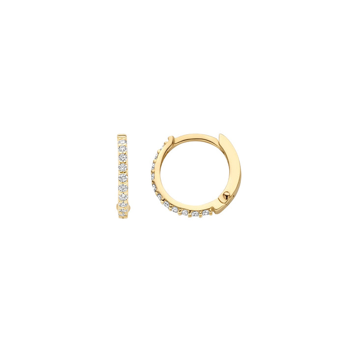 Blush 14ct Solid Gold Zirconia Huggie Hoop Earrings - MococoBlush7269YZI8720053901926Earrings