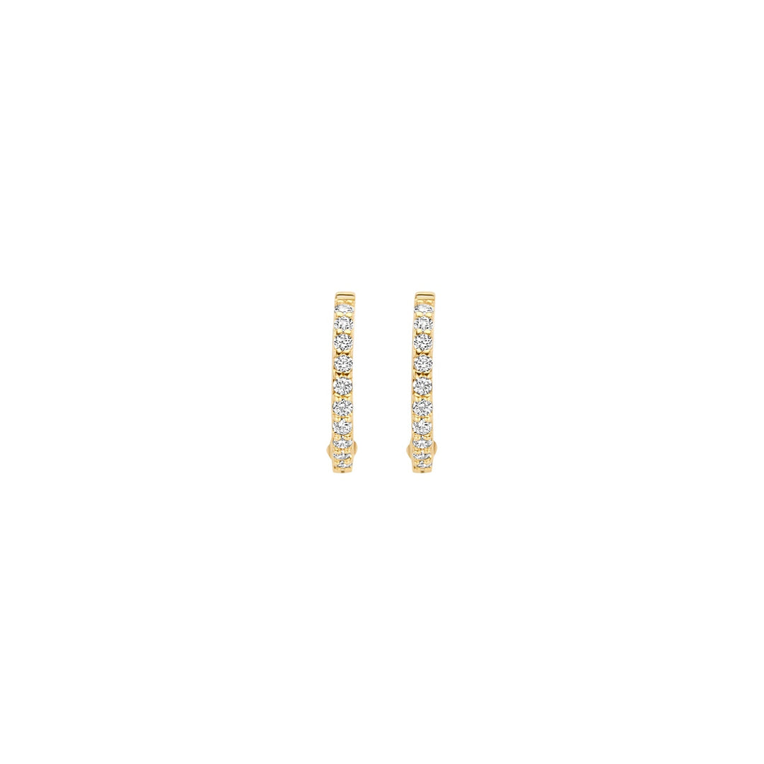 Blush 14ct Solid Gold Zirconia Huggie Hoop Earrings - MococoBlush7269YZI8720053901926Earrings