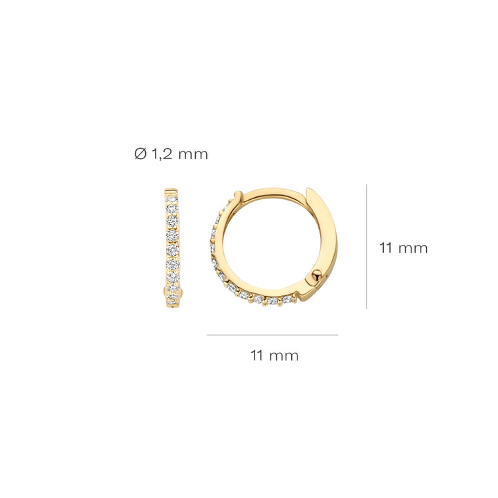Blush 14ct Solid Gold Zirconia Huggie Hoop Earrings - MococoBlush7269YZI8720053901926Earrings