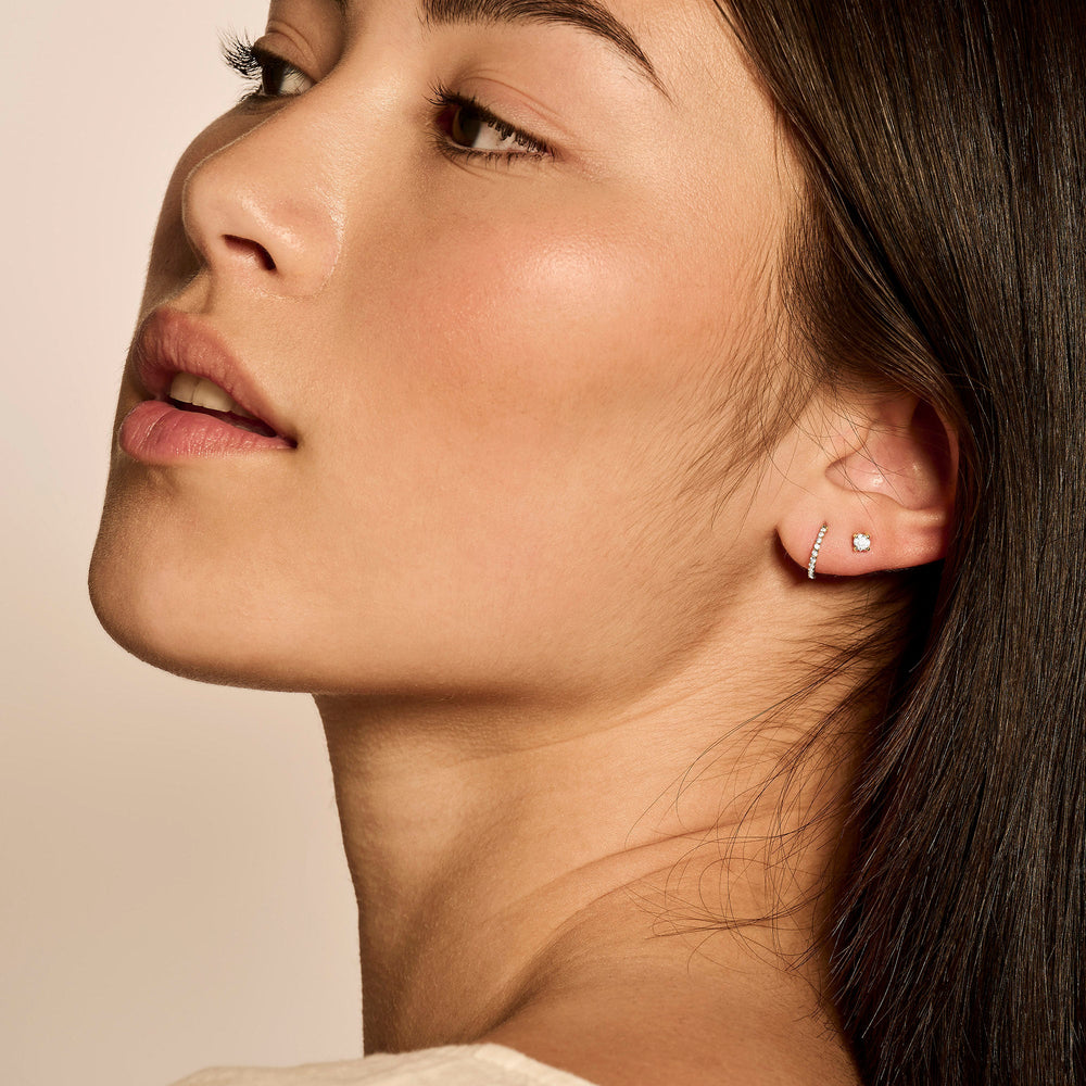 Blush 14ct Solid Gold Zirconia Huggie Hoop Earrings - MococoBlush7269YZI8720053901926Earrings