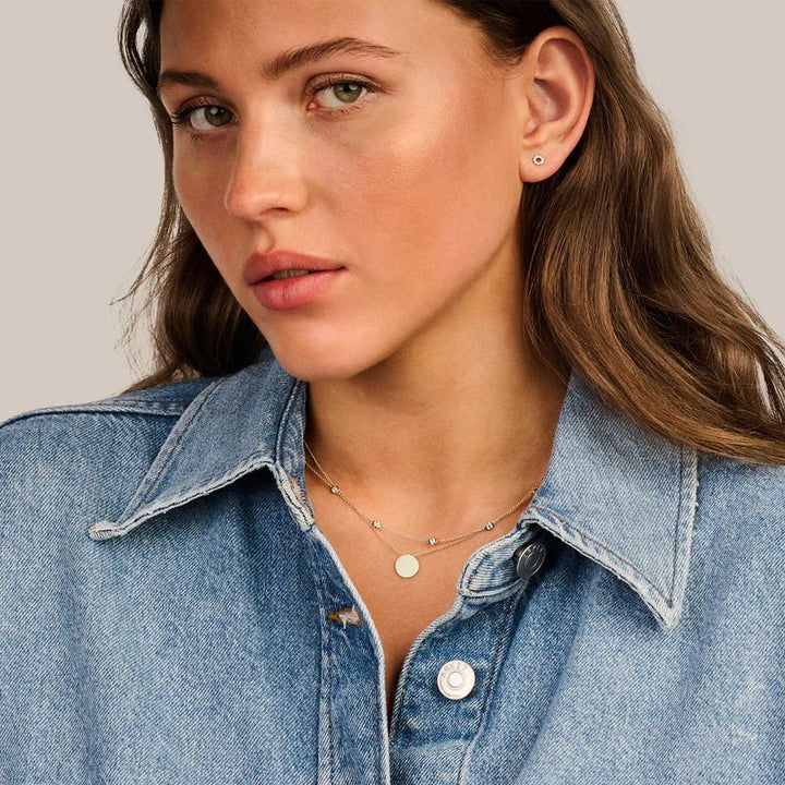 Blush 14ct Solid Gold Zirconia Necklace - MococoBlush3172YZINecklaces