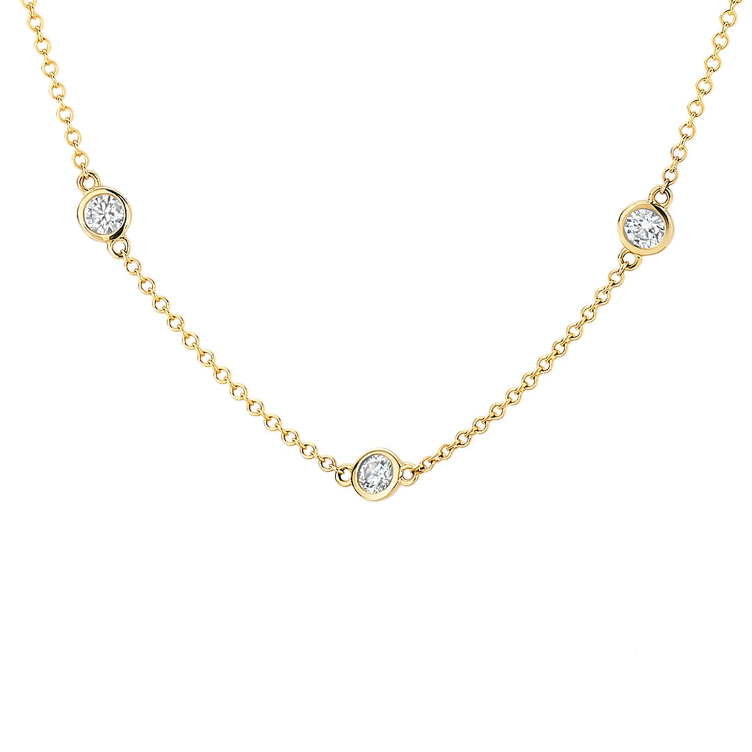 Blush 14ct Solid Gold Zirconia Necklace - MococoBlush3172YZINecklaces