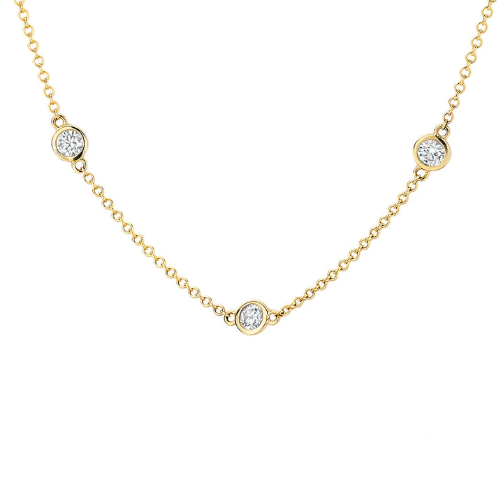 Blush 14ct Solid Gold Zirconia Necklace - MococoBlush3172YZINecklaces
