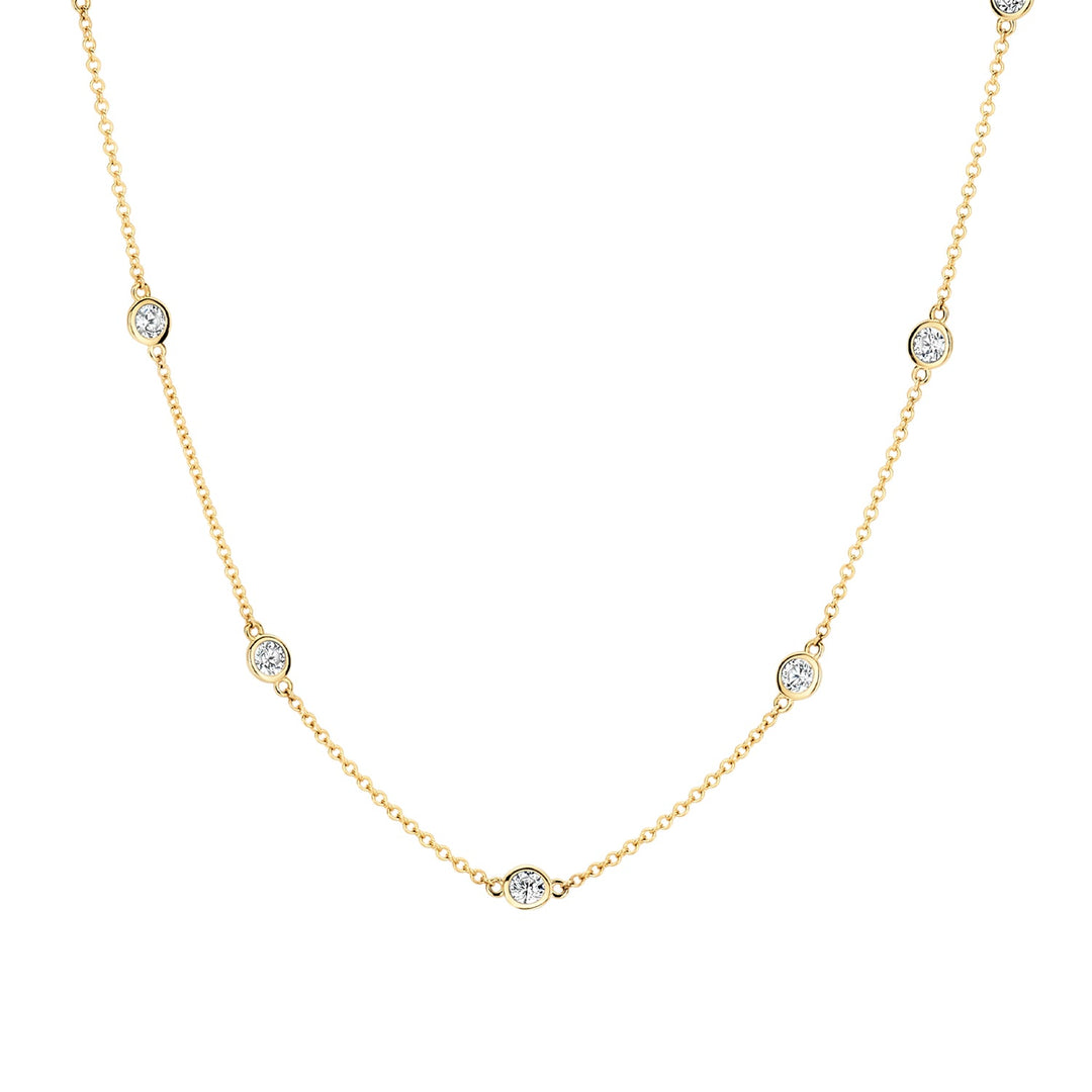 Blush 14ct Solid Gold Zirconia Necklace - MococoBlush3172YZINecklaces