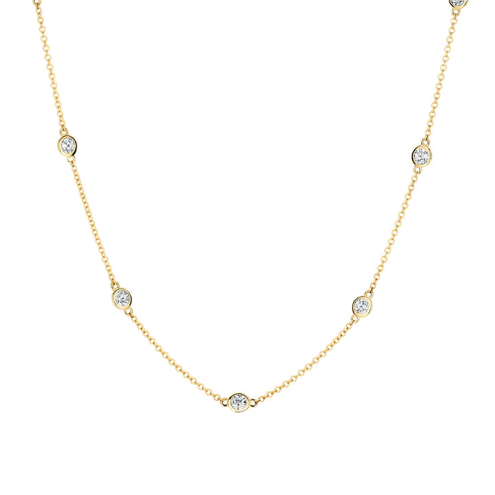 Blush 14ct Solid Gold Zirconia Necklace - MococoBlush3172YZINecklaces