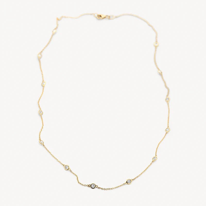 Blush 14ct Solid Gold Zirconia Necklace - MococoBlush3172YZINecklaces